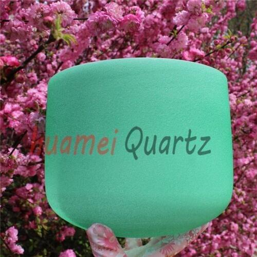 8 inch F Green Chakra-Heart Frosted Quartz Crystal Singing Bowl