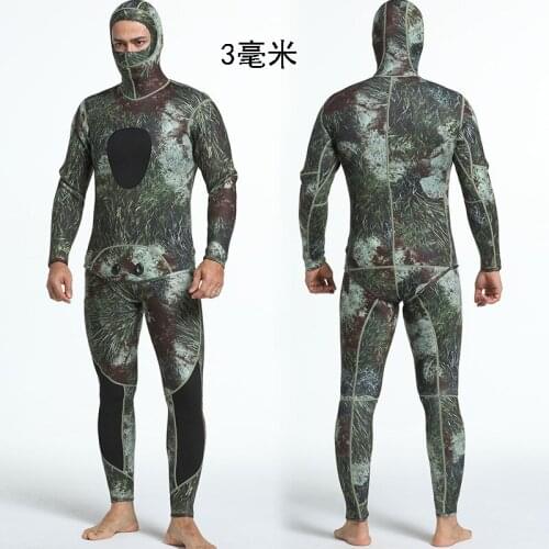 Wading Sports Split Warm Breathable Waterproof Wetsuit Mens 3Mm Camouflage Two-Piece Surf Diving Suits Male Outdoor Swim Surfing