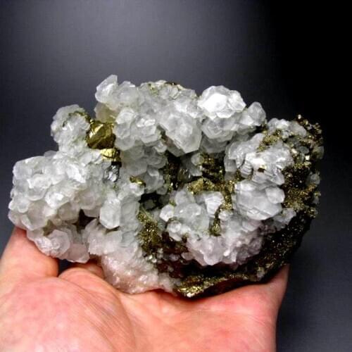 773g Calcite Cluster w/ Pyrite - crystals and stones healing Mineral specimen Home Decor feng shui decoration