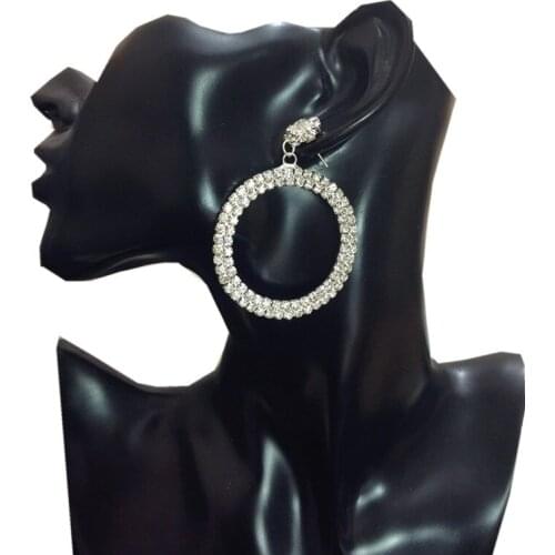 Fashion Earrings Temperament Rhinestone Round Pendant Earrings Jewelry 180531 - 3