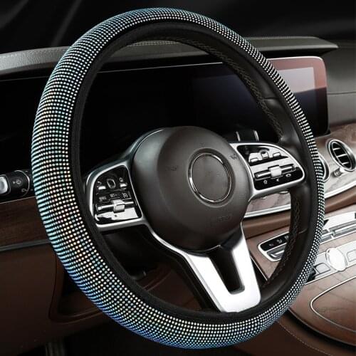 Fashion Full Diamond Universal Car Steering Wheel Cover Car Steering-Weel Covers Auto Upholstery Car Accessories for Girls