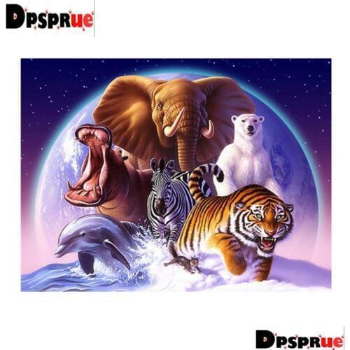 Dpsprue Full Square/Round Diamond Painting Cross Stitch Diamond 3D Embroidery Animals DIY 5D Moasic Home Decor Gift K42