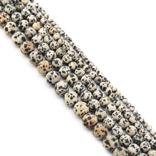 CKysee 1 piece/batch crystal natural frosted black spot stone beads round bracelet jewelry gifts jewelry accessories