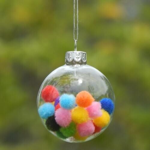 12pcs/pack Diameter=15cm Glass Christmas Ball Transparent Glass Globe Christmas Day Decoration Different Diameter for selecting