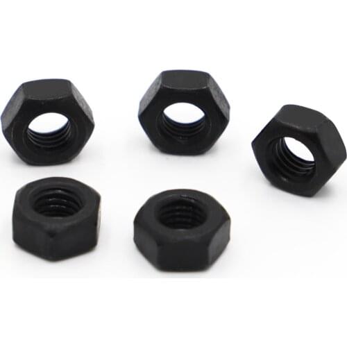 2/5/10/20/50pcs M2 M2.5 M3 M4 M5 M6 M8 M10 M12 M14 M16 M18 M20 M22 M24 DIN934 Black Grade 8.8 Carbon Steel Hexagon Hex Nut