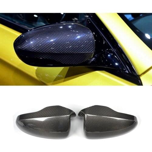 2PCS Dry Carbon Fiber Side Mirror Cover Caps Fit For BMW F10 M5 F06 F12 2012-2016