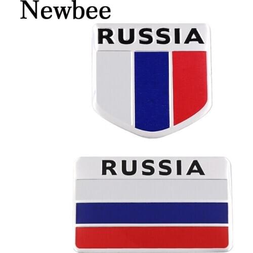 Newbee 3D Russia Flag Aluminum Alloy Car Styling Sticker Motorcycle Bike Decal Body Auto Accessories For Chevy Honda Skoda VW