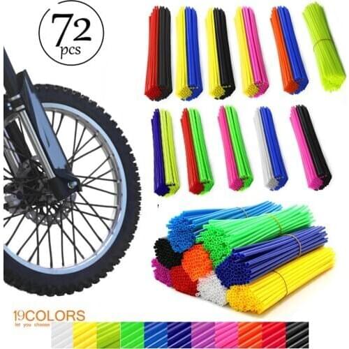 72pcs Motorcycle Dirt Bike Wheel Rim Spokes Skins Off Road Shrouds Covers Universal Decor For Yamaha Honda Kawasaki BMW Suzuki