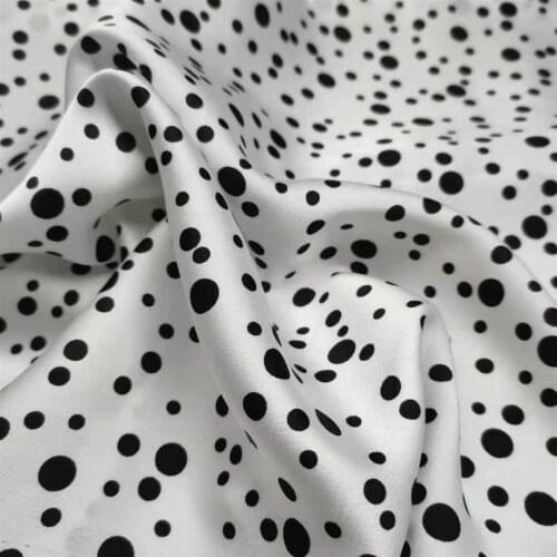 Satin Imitation Silk Dot Printed Polyester Fabric Dress Pants Glossy Accessories Shirt Drape