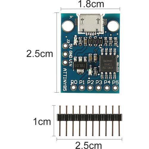 ATtiny85 ATtiny Digispark Kickstarter Micro USB Development Board Module For Arduino IIC I2C TWI SPI Low Power Microcontroller