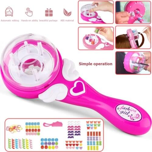 Girls Electric Automatic Hair Braid DIY Stylish Braiding Hairstyle Tool Twist Braider Machine Weave Roller Pretend Kids Toys