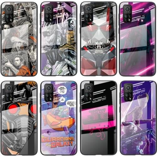 Tempered Glass Luxury Cover Guardians of the Galaxy For Xiaomi POCO F3 F2 X3 NFC X2 M2 Pro Shockproof Shell Phone Case