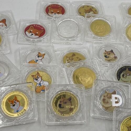 Baby Doge Coin /Bitcoin/Ethereum/Litecoin/Dash/Ripple/Safemoon/EOS Dogecoin Digital Coin Ada Cardano Crpto coin rotatable frame