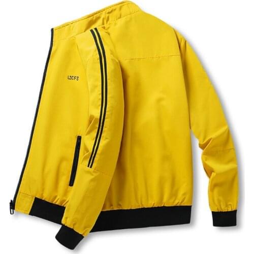 New double-sided wear men jacket casual fashion sports Outerwear Bomber stand collar zipper windproof thin Coats solid