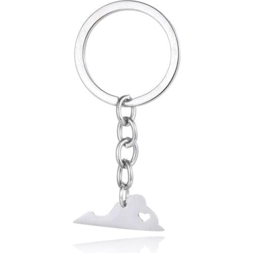 Elfin Virginia Map Key Chains VA Map Stainless Steel Bag Car Keychain Key Ring For Women Men Map Memorial Gift Jewellery