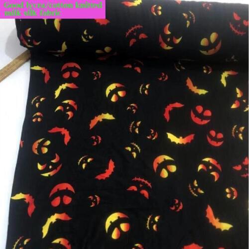Good 4 Side Stretch Cotton/lycra knitted Milk Silk Faric Little Devil Pattern Printed Fabric DIY Sewing Baby Briefs/Underwear