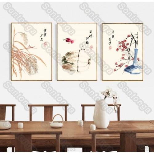 Still Life Flower Art Poster 3D Stereo Wall Sticker Canvas Painting Nordic Sofa Simple Bedroom Bedside Painting Creative Paintin