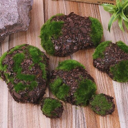 6pcs Landscape Mini Home Garden Decor Prop Shop Window Office Fake Rock Wedding Simulation Artificial Plant DIY Foam Moss Stone