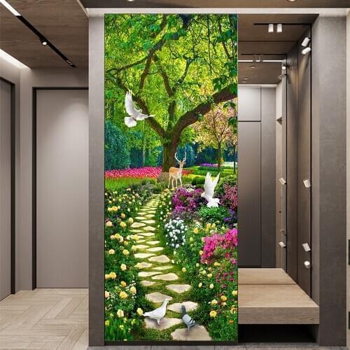 Forest Stone Step Path DIY Door Sticker Home Decoration Wall Stickers Kitchen Bedroom Art Mural Peel & Stick Vinly Wall Paster
