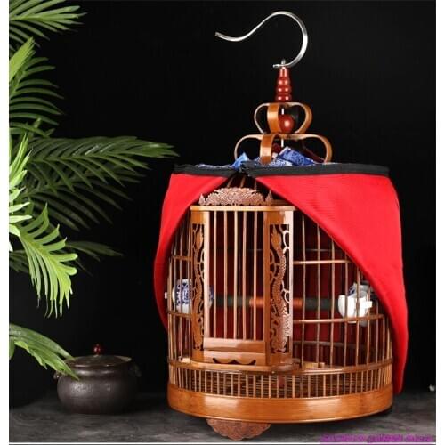 Hotsale Thrush bird cage bamboo boutique full set accessories bird home factory carved starling Nice bird house large handmade