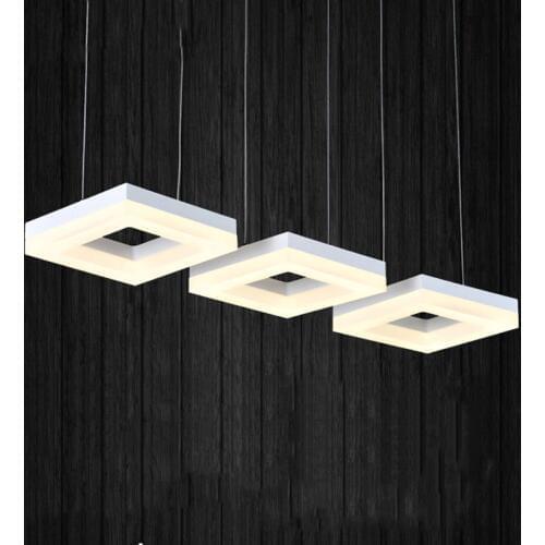 Fashion rectangle ring pendant light, led dining room suspendu lamp, restaurant long cord hanging lighting