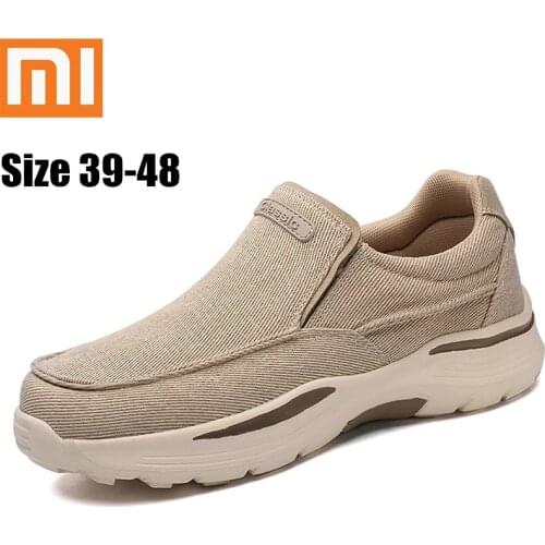 Xiaomi Mijia Mens Casual Canvas Shoes Breathable Flat Loafers Comfortable Classic Loafers Cloth Shoes Outdoor Walking Shoes