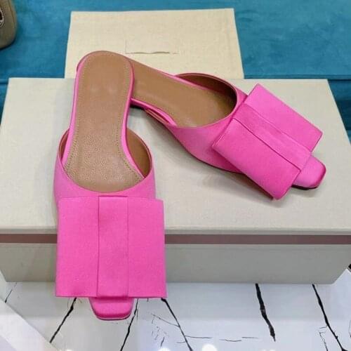 Butterfly Tie Mules Women Flats Slippers Genuine Leather Insole Slip on New Design Slides Women Shoes Luxury Brand Designer Shoe