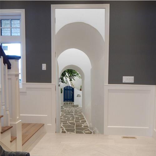 Greek Porch Wall Sticker On The Door Peel And Stick Vinyl Home Waterproof Decor Decal Kitchen Study Cafe Mural Large Size Poster