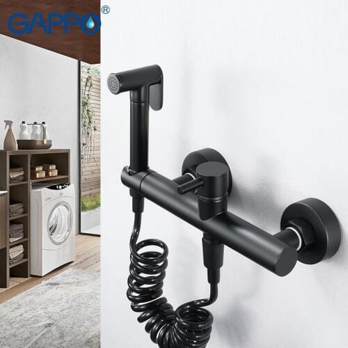 GAPPO Bidets Faucet Antique Chrome Toilet Cleaner Set Shower Spray Bidet black-paint premium brass Toilet Faucets Shower