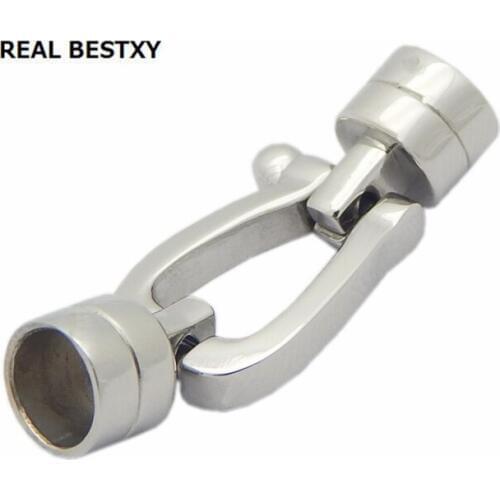 REAL BESTXY 10pcs/lot 316L stainless steel Metal Clasp For DIY Jewelry Making Stainless steel buckle