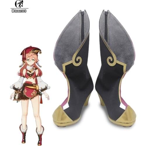ROLECOS Game Genshin Impact Yanfei Cosplay Shoes Yanfei Cosplay High Heels Shoes for Women Halloween Shoes Cosplay