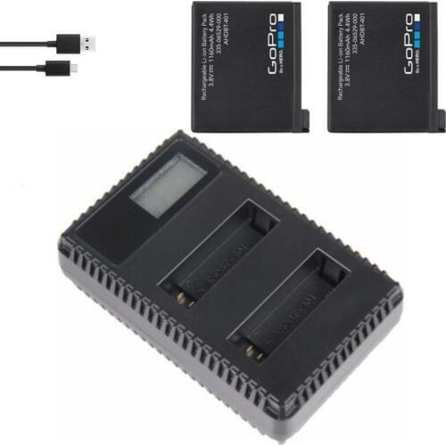 Original Battery For Gopro hero 4/USB LCD Dual Charger Battery Charger AHDBT 401 Original battery Camera Accessories Clownfish