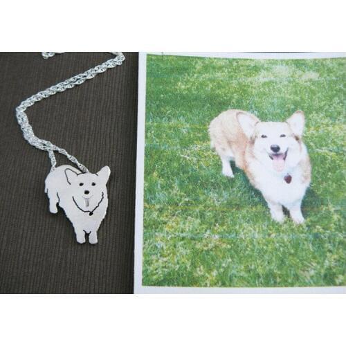 Custom Welsh Corgi Necklace, Your Pet Pendant, Dog silhouette Memory Jewelry Keepsake Memorial Gift