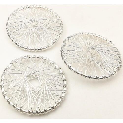 SIXTY TOWFISH 10 Pieces DIY Handmade Alloy Nest Shape 30 mm Winding Net Charms DIY Jewelry Craft Ear Accessories