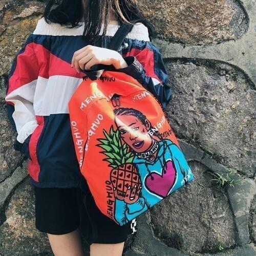 Girl bag campus personality Europe and the United States fashion popular women backpack 2019 national wind couple backpack men