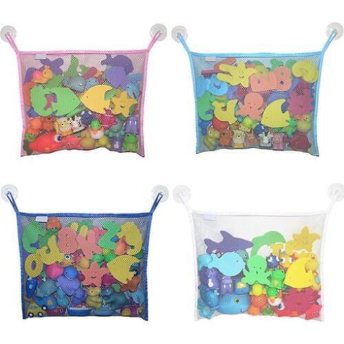 Bath Toy Organizer Mesh Storage Hanging Bag + 2 Bonus Strong Hooked Suction Cups