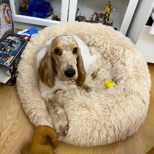 Super Large Dog Bed Long Plush Round Dog Bed Pet Product Cat Mats Dog Kennel Warm Sleeping Pet Cushion Supplies Dropshipping