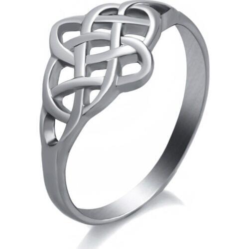 Viking Stainless Steel Celts Knot Ring Nordic Trinity Wedding Rings Womens Band Promise Jewelry