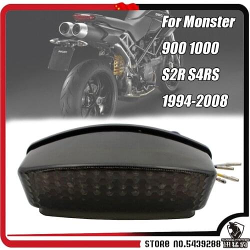 For Ducati Monster 900 1000 S2R S4 S4R 1994-2008 LED TailLights Brake Tail Lights with Integrated Turn Signals Indicators