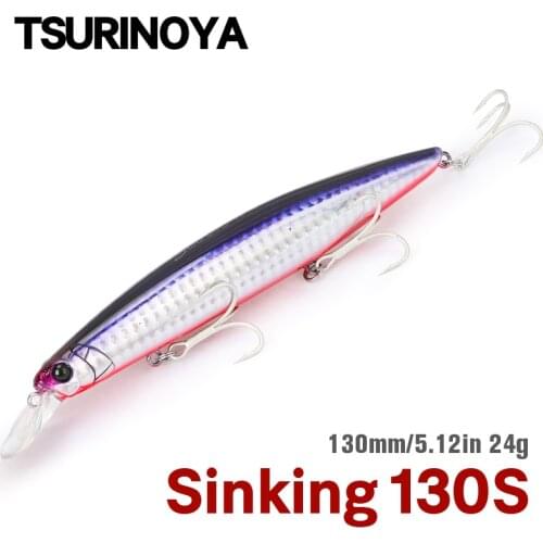TSURINOYA 130S Sinking Minnow Fishing Lure SCOUT 130mm 24g Long Casting Seabass Flounder Artificial Large Sea Fishing Hard Baits