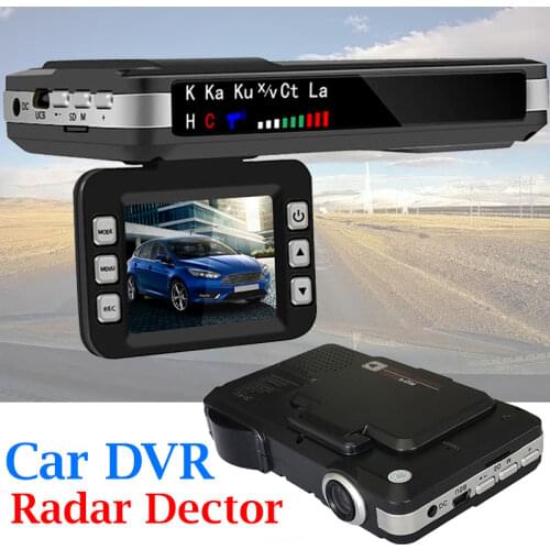 Radar Detector Car DVR 2 IN 1 Dashboard Camera 2.0inch LCD Display 720P HD Car Security Dash Cam Video Recorder Speed Detect