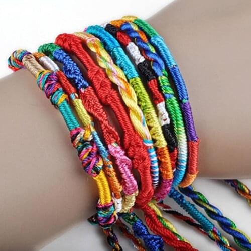 20Pcs Bracelets Knitted Strands Fashion Cord Multicolor Bracelets for Club