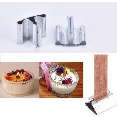 10pcs Wood Candle Wicks Base Clip Iron Candles Making DIY for wicks Holder 100% brand new and high quality