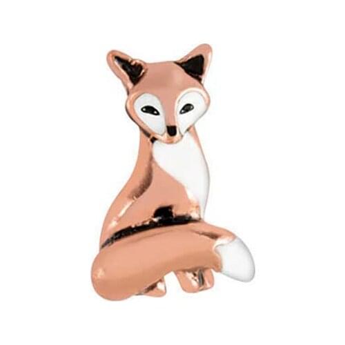 10pcs Rose Gold Fox Custom Floating Charms for Glass Locket Watch Necklace Bracelet