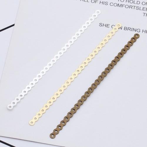 20pcs Length 90mm Metal Brass Long Multihole Connectors Antique Bronze Silver Color Strip Jewelry Accessories