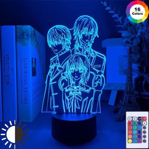 3D Lamp Anime Vampire Knight LED Night Light for Kid ROOM Decor Nightlight Birthday Gift Manga Vampire Knight Acrylic Night Lamp