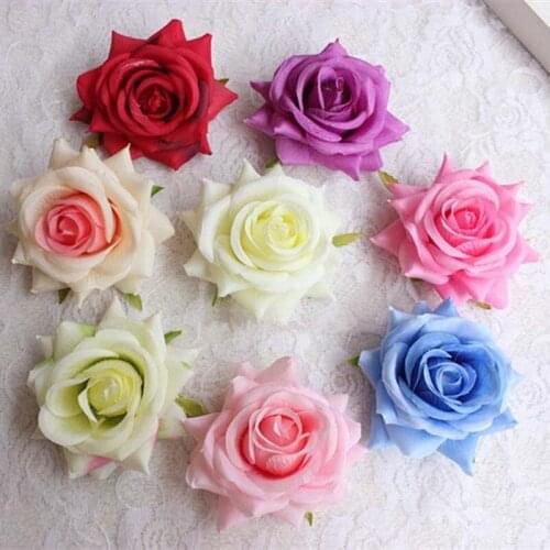 8CM/12PCS Large Fabric artificial Silk real touch roses heads,applique sewing flower,Hat,Shoe,Wedding,Home Decorations supplies
