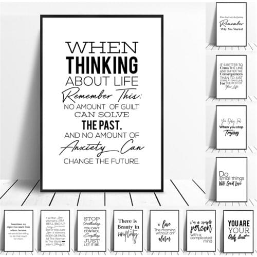 English Letters Inspirational Sentences Phrases Poster Canvas Print Painting Wall Art Living Room Home Decoration