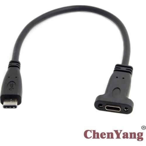Chenyang USB-C USB 3.1 Type C Male to Femalewith Panel Mount Screw Hole Extension Data Cable