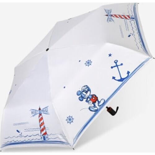 Disney Mickey mouse Girls Umbrella Folding Three Fold Umbrella Anti-Ultraviolet Sun Umbrella Women Kids Umbrella birthdaty Gift